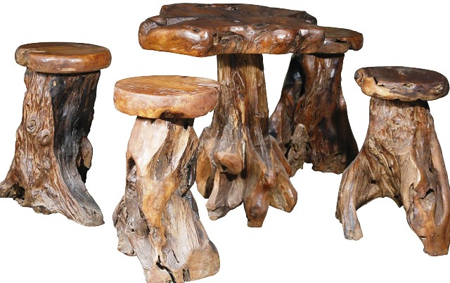 Tr Bar Table Stools Are Sold, Teak Root Bar Table And Stools