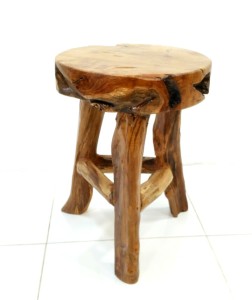 teak root round stool (2)